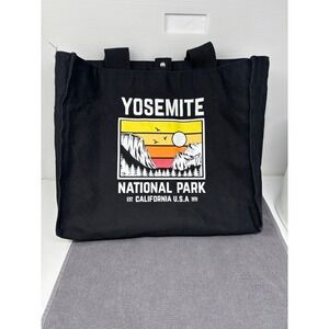 Yosemite National Park Black Canvas Tote Bag‎ California Graphic Print